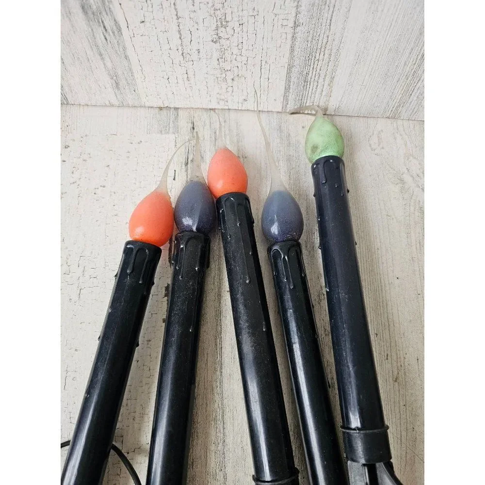 Vintage candle stake Halloween‎ light up pathway set vintage